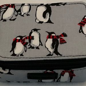 Vera Bradley Travel Pill Box in Playful Penguin Gray